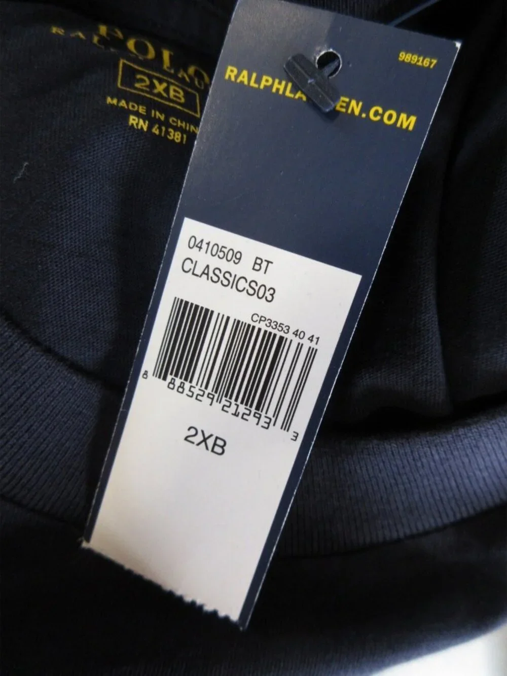 Polo Ralph Lauren Shirt 2XB Big Navy Pullover Pony Tee Pocket Crewneck